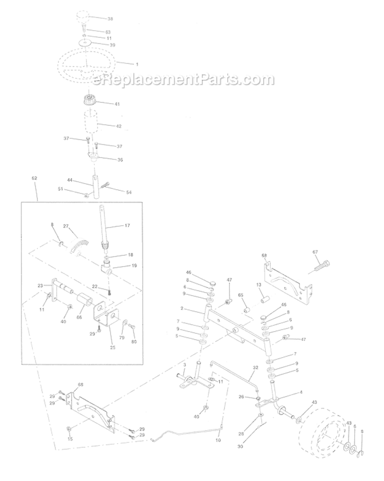 Page D Diagram and Parts List for WE12538F  Weed Eater Lawn Tractor